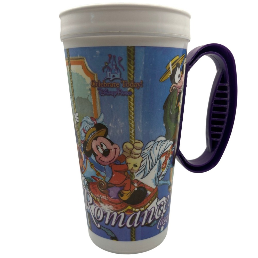 Disney Parks Celebrate Today Mickey Minnie Mouse Carousel Travel Mug No Lid